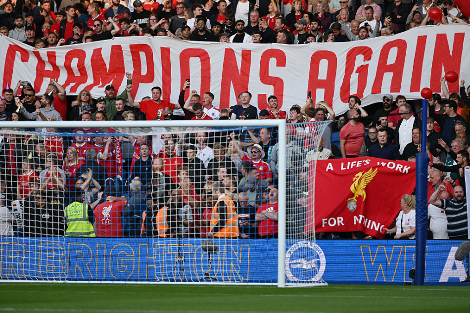 Champions again banner travelling kop - brighton 3-2 liverpool