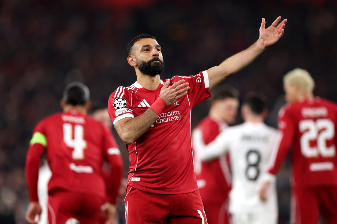 Salah jubler efter scoring mod Qarabag på Anfield