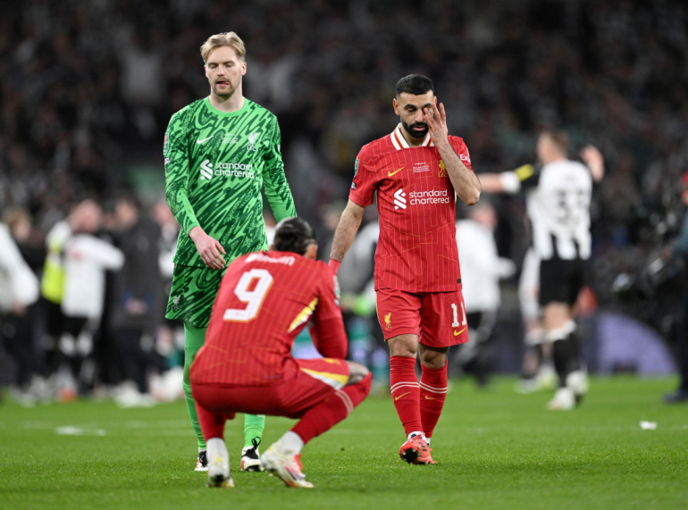 Salah, Kelleher og Nuñez ærgrer sig efter finalenederlaget til Newcastle